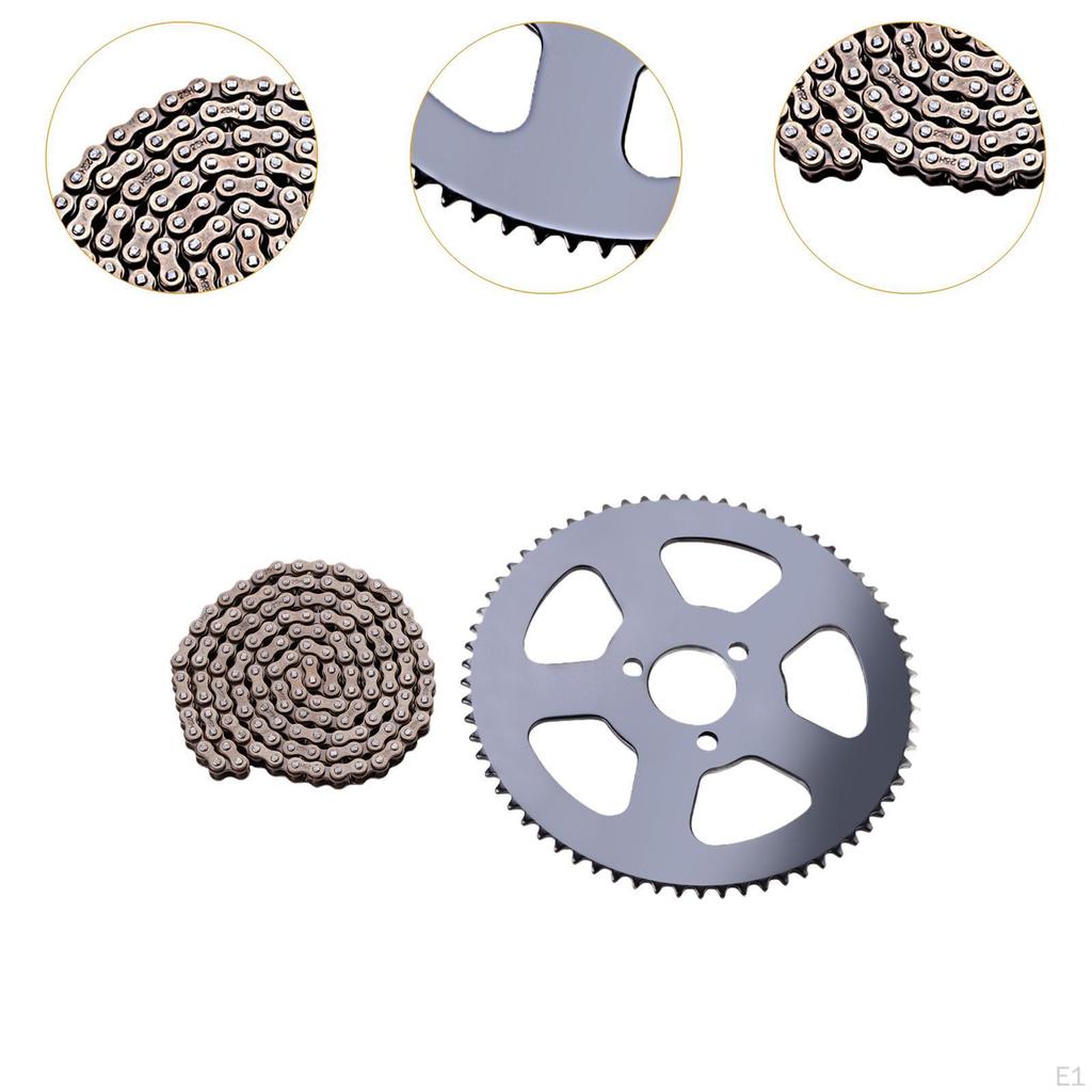 25H 68 Tooth Front Sprocket Assembly Easily Install Replacement 136Links Chain