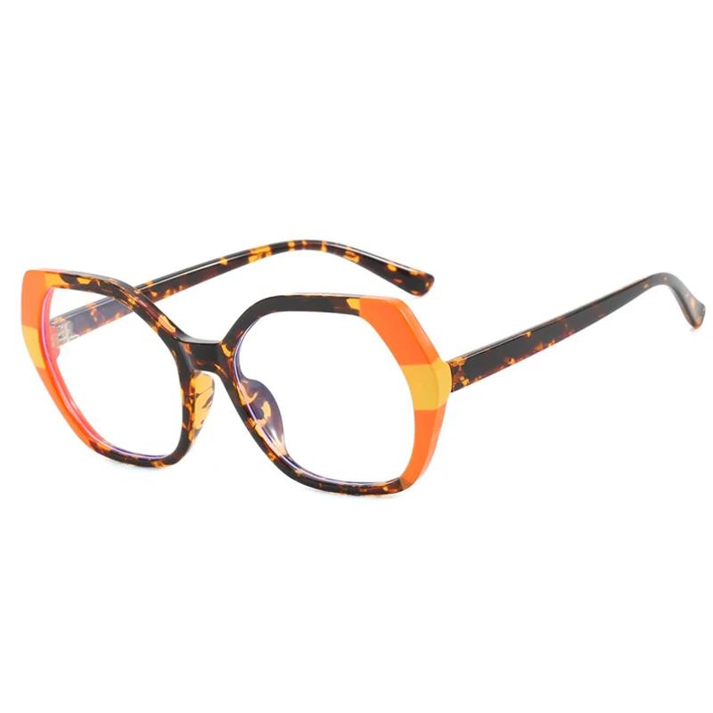 

Винтажная многоугольная женская оправа TR90, модные очки с прозрачными линзами, блокирующими синий свет, мужские оптические очки, двухцветная оправа