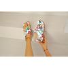 Large Size Herringbone Sandals for Women, Embroidered with Ethnic Style Flowers, with A Back Strap and Sloping Heel Sandals