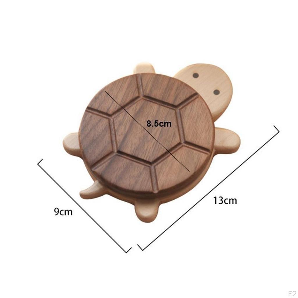 Cute Wood Turtle Coaster Pad Drink Holder Dia. 3.4inch Multipurpose Funny Heat Resistant Decorative