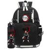 2Pcs/set Anime Demon Slayer Printed Backpack with 750Ml Water Bottler for Teenager Student Girl Boy Large Capacity Waterproof Bookbag Gift