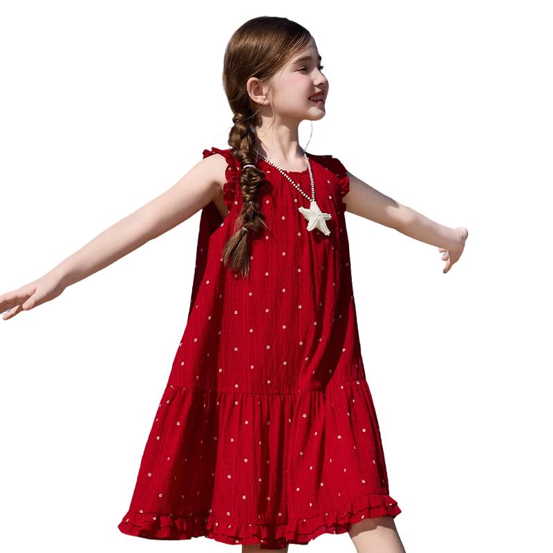 ASK JUNIOR Girls  Polka Dot Flutter Sleeve Princess Dress 120