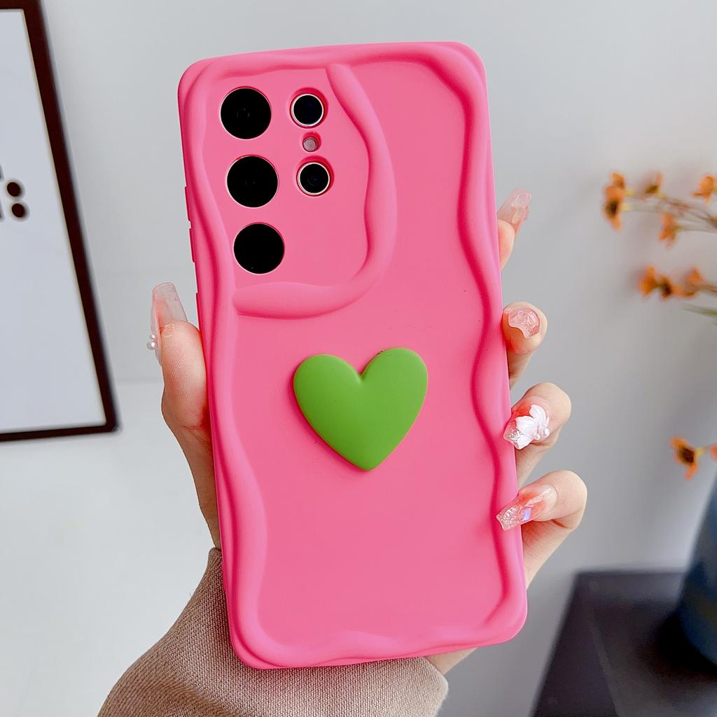 Three-dimensional love applies to iPhone17Promax mobile phone case Apple 16/15 cream edge 14/XR solid color 7P/X