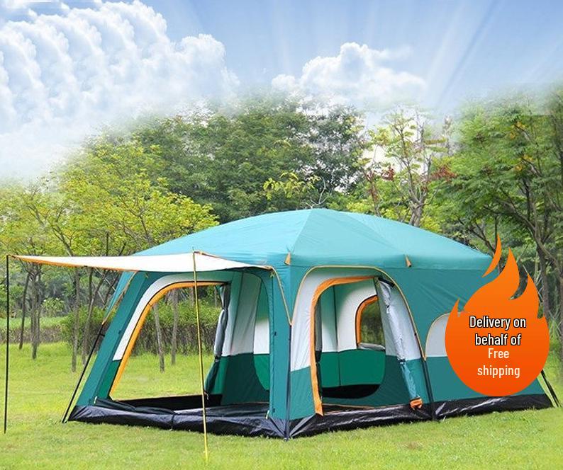 Luxuriöses tragbares Mehrraum-Campingzelt für 4-10 Personen - Geräumiges regendichtes Design
