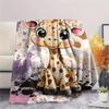 Starry Sky Giraffe Print Flannel Blanket, High quality Comfortable for All Seasons, Home Decor, Warmth and Comfort, Perfect for Christmas Gifts