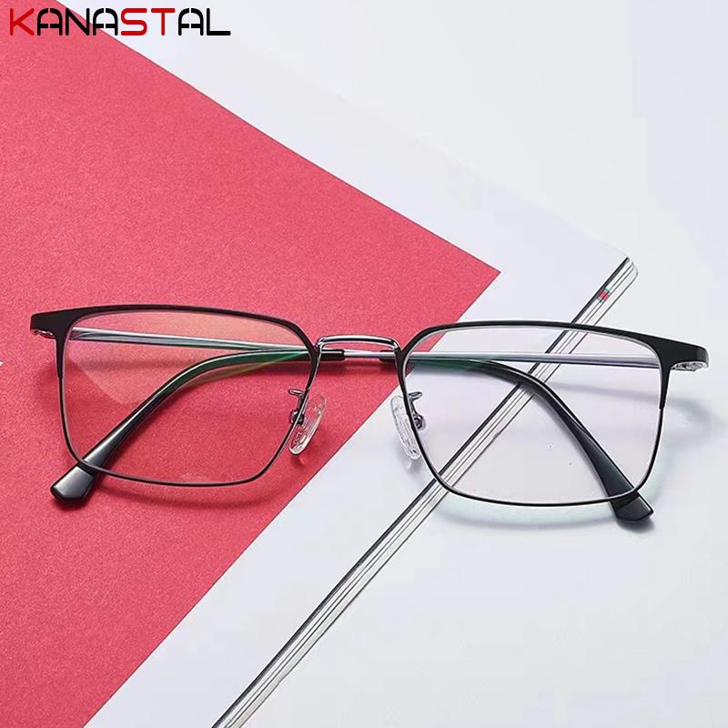 Men Pure Titanium Eyeglasses Frame Women Blue Light Blocking Prescription Reading Glasses Optics Myopia Frames Computer Eyewear