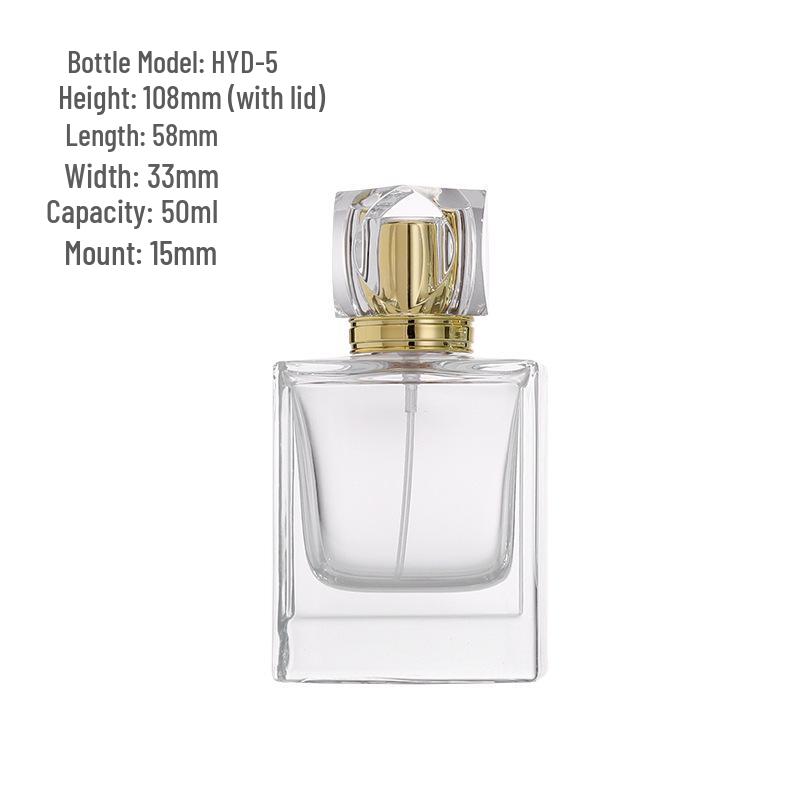 Square Transparent Refillable Perfume Spray Bottle - Travel-Friendly and Stylish
