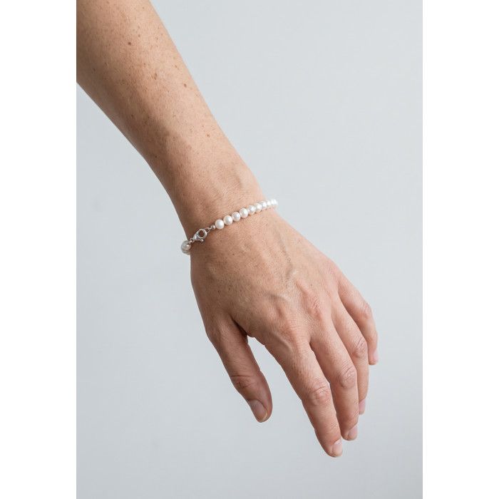 Bracelet - Pearls &amp; Colors - Perles de Culture d'Eau Douce 5-6 mm - Or Blanc 375/1000 - Femme - Qualité AAA+