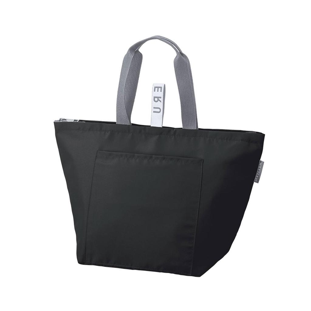 MOTTERU Kururito Cooler Bag | Insulated Cooler Bag, Compact Cooler Tote, Mother's Day, Father's Day, Simple, Plain (Black)
