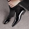 New Men's Leather Shoes Paten Oxford Men's Slip Sleeve Bright Color Leather Business Casual Shoes Men's Pointed Shoes