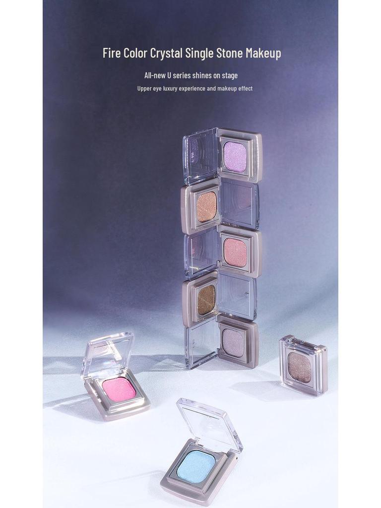 Qianyan Luxurious Crystal Eyeshadow & Blush Palette - Matte Shimmer Contour Highlighter for Daily Use