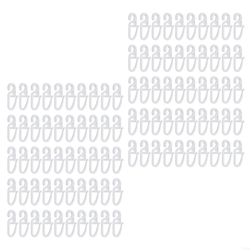 62KD 100Pcs Curtain Movement Essential S Shaped Quiet Track Glider Hook Track Hook