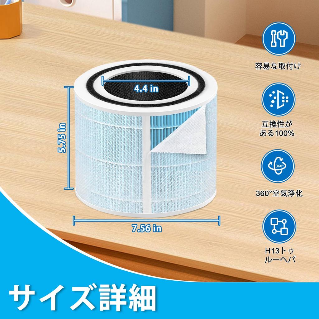 Air Purifier Core 300S Replacement Filter Core Disinfecting Dust Collection Odor Removal Pollen Deodorizing Enhanced Type Air Purifier Filter 2 Pieces