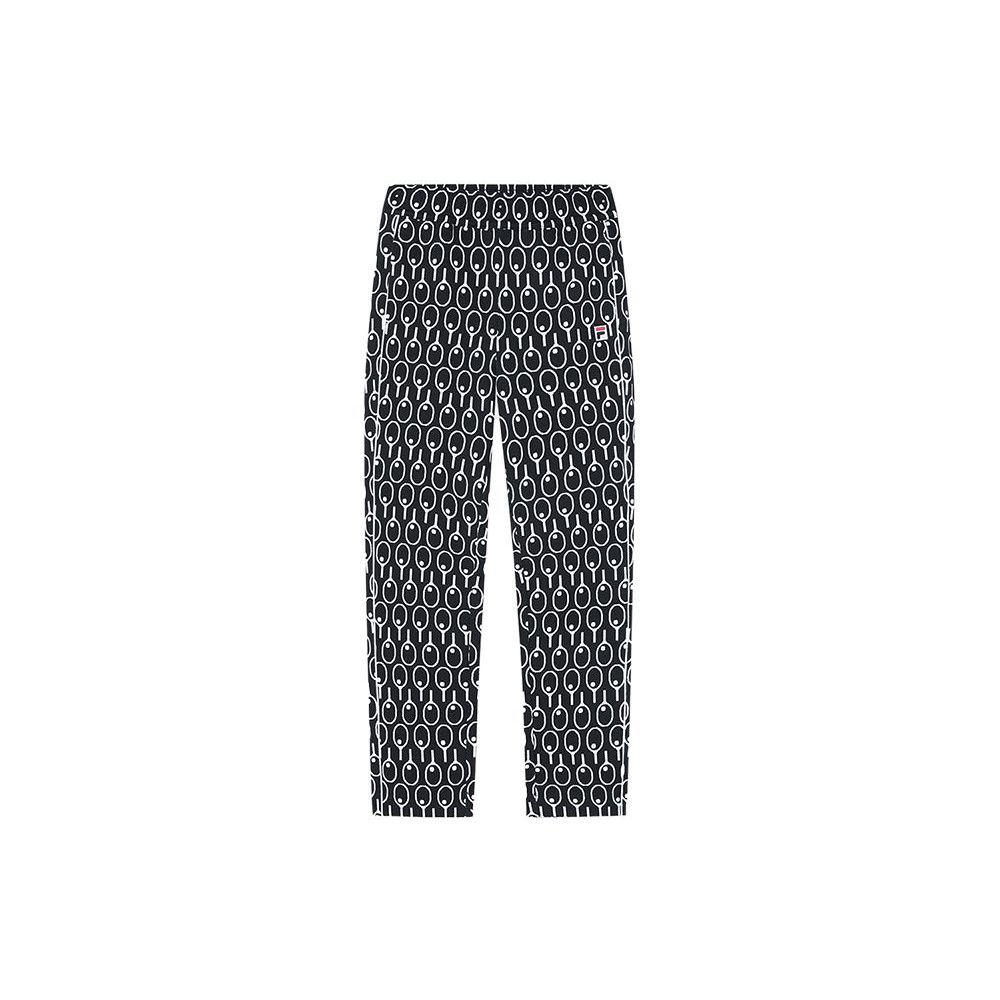 

FILA All Over Print Mid Rise Straight Leg Casual Pants Men bottoms Black F11M349607F-ZA M
