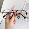 TR90 Unisex Blue Light Blocking Myopia Glasses with Trendy Double Bridge for Live Broadcast and Bare Face Wear.