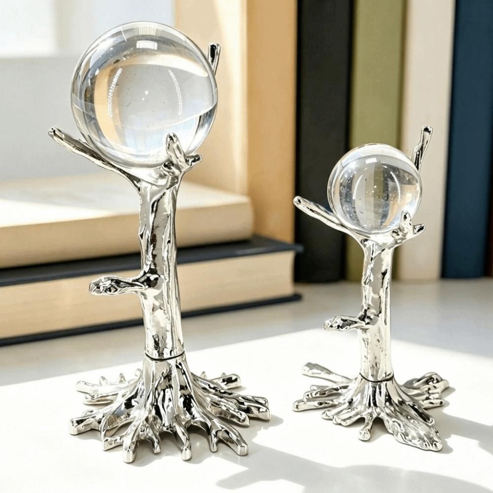 Electroplating Crystal Ball Holder Zinc Zinc Zinc Alloy Desktop Ornament Crystal Ball Display Stand Bedroom