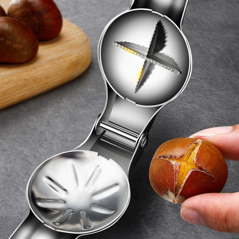 Chestnut and Walnut Cracker Stainless Steel Nut Cracker Home Chestnut Shelling Tool Hazelnut Shelling Tool Nut Cracking Knife