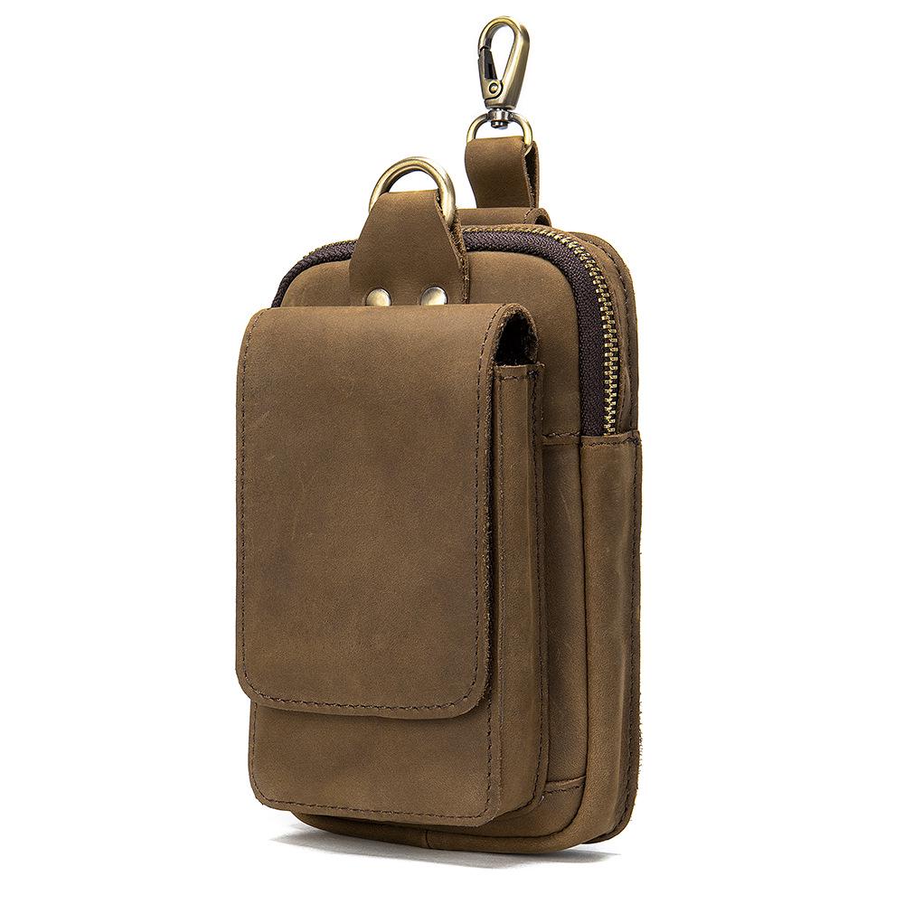 Men's Retro Cowhide Fanny Pack: Genuine Leather Multi-Functional Phone Belt Bag