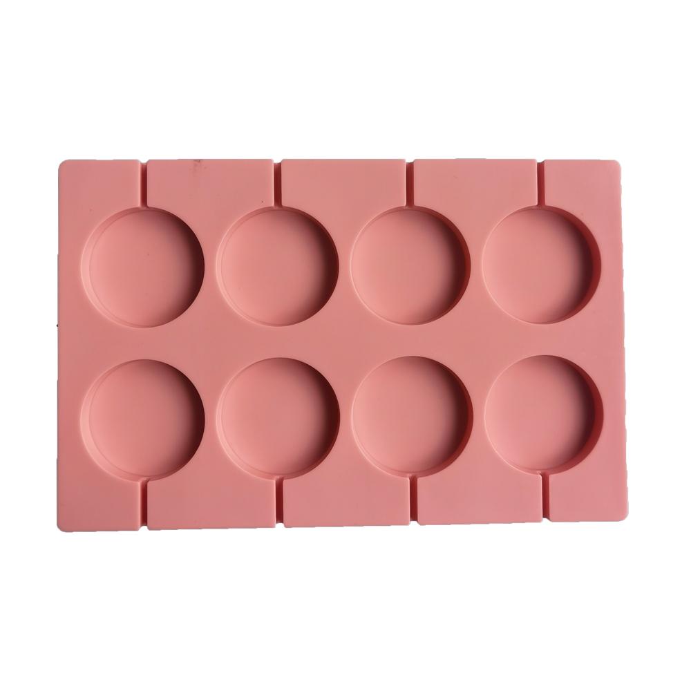 8-Cavity Round Silicone Lollipop Candy Mold Homemade Kids Cake Chocolate Cookies Mould Baking Pastry Decorating Tools