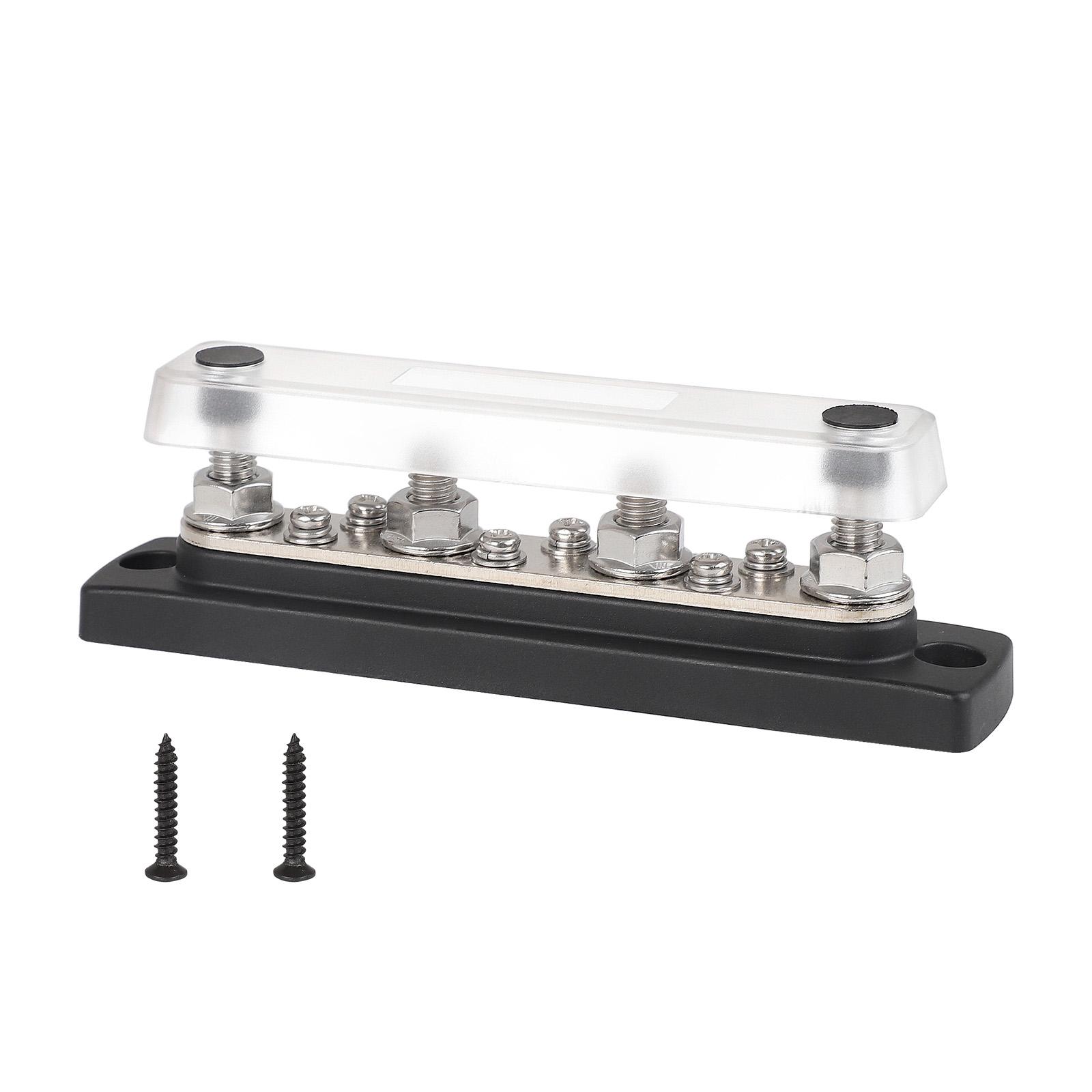 Bus Bar Battery Power 150A 12V-48V M8 SET Distribution Terminal Block Post Stud Black For Truck RV Yacht Car camper accessories 1 pc