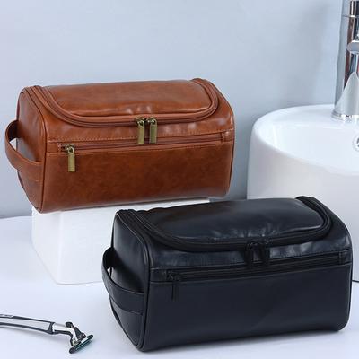 Make-up-Tasche mit großer Kapazität, tragbar, seitlicher Griff, Reißverschluss, wasserdicht, einfarbig, multifunktional, für Reisen, Toilettenartikel, Kosmetiktasche, Organizer