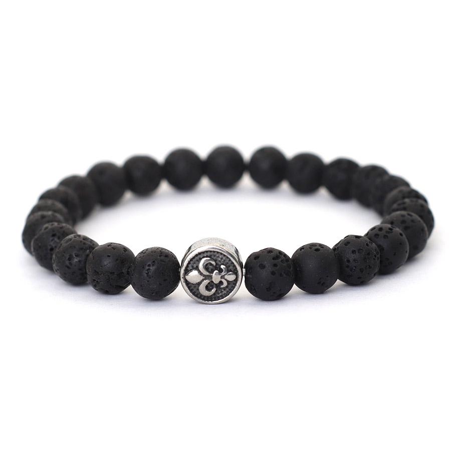 New Beaded Bracelet For Men 8mm Natural Tiger Eyes Obsidian Lava Stone Braclet Hematite Healing Braslet Stainless Steel Buckle