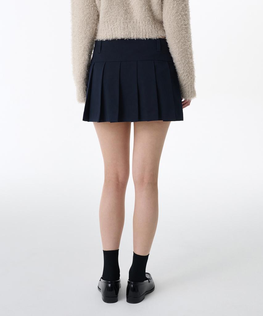 Musinsa Standard Woman Women'S Low-Rise Pleated Mini Scotts [Navy]