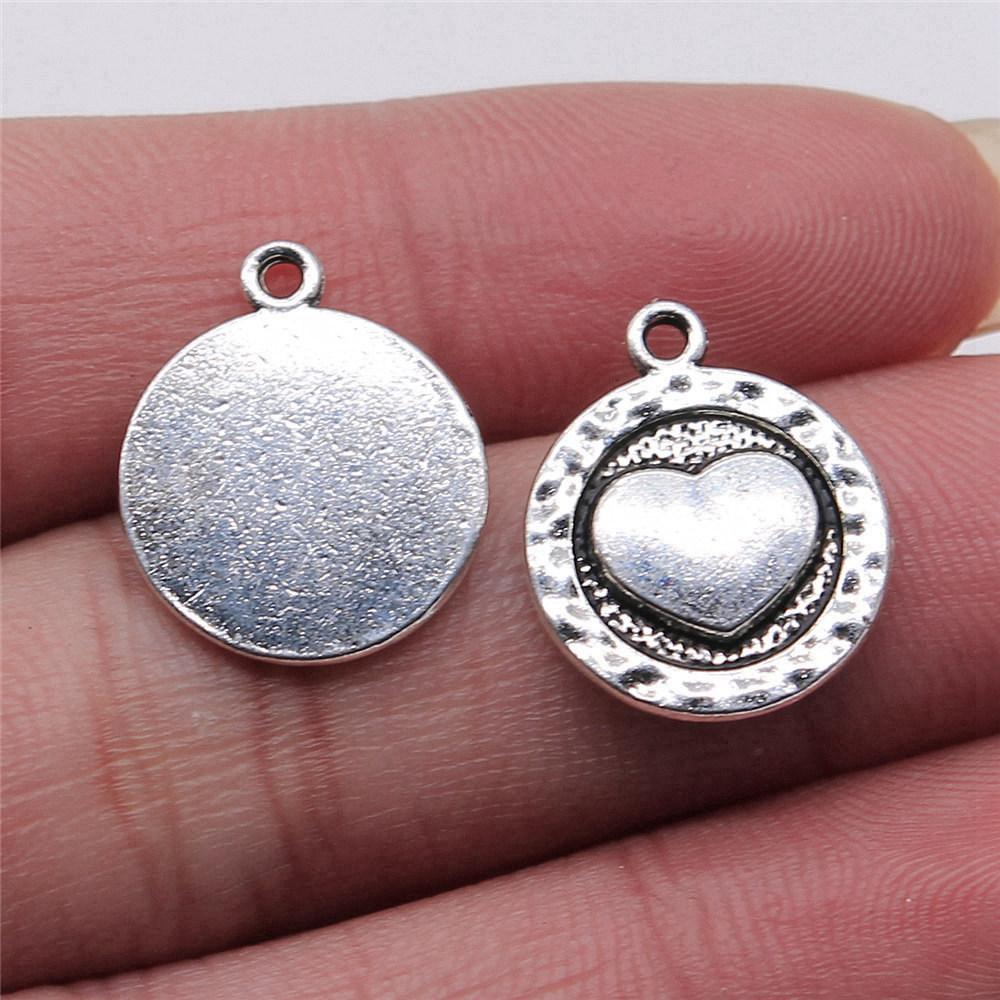 Charms Peach Heart-shaped Love Pendants Vintage Jewelry Supplies ZC094