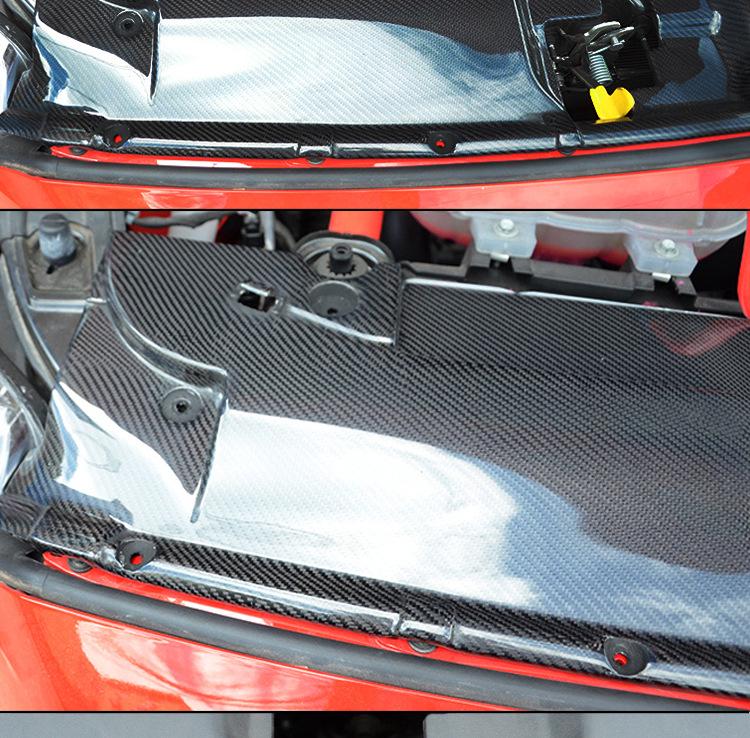 Carbon Fiber Radiator Cover & Hood Latch Guard for 15-17 Ford Mustang