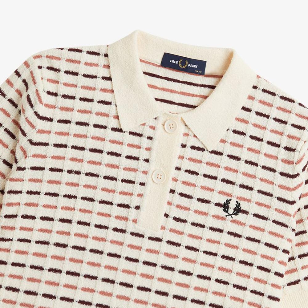 Fred Perry [Womens] Boucle Knit Polo Shirt - Silky Peach Afpf2519134-R33
