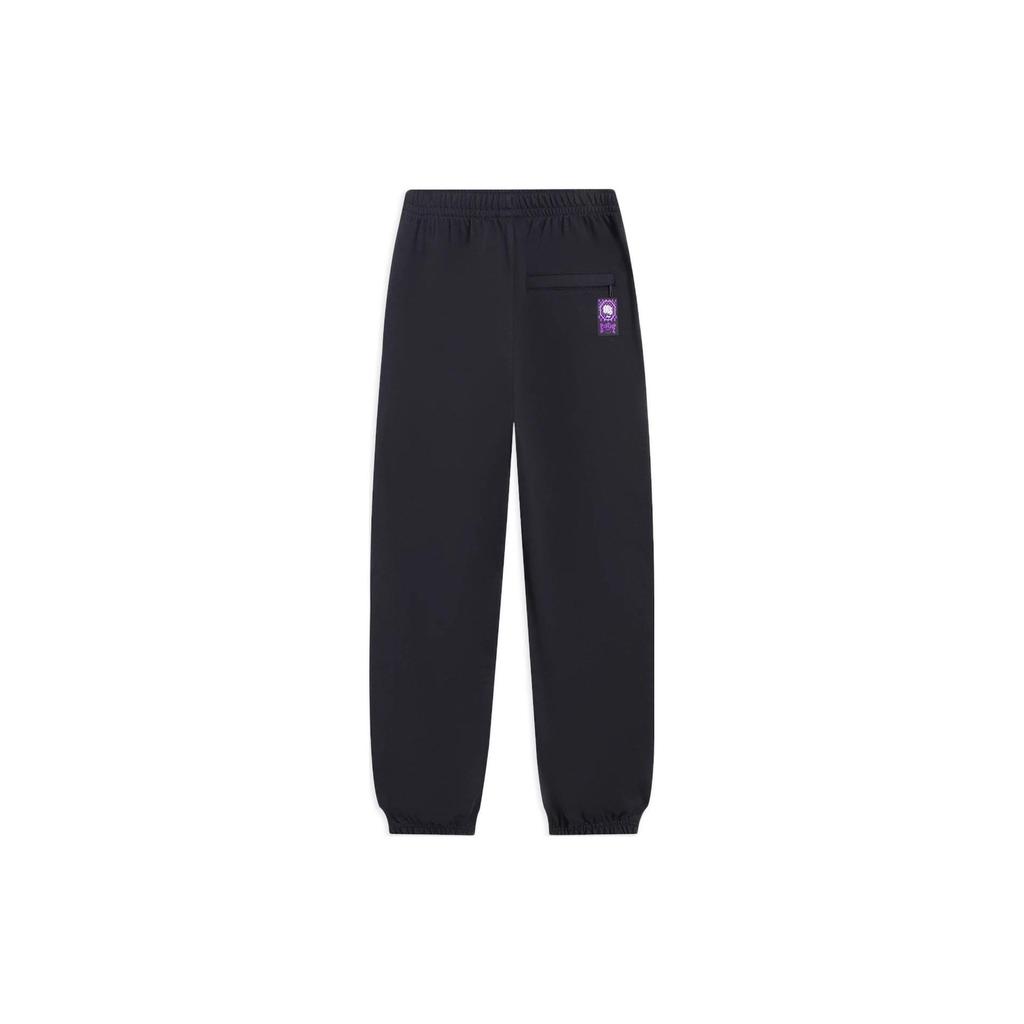 Li Ning Badfive Womens Series Logo Print Elastic Waist Cuffed Casual Pants Women bottoms Black AKLS636-6