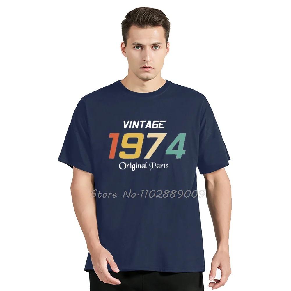 Graphic Old Vintage 1974 50th Birthday Unisex Cotton T-Shirt Fashion Oversized Tshirt Fitness Tees Cotton Men Clothing