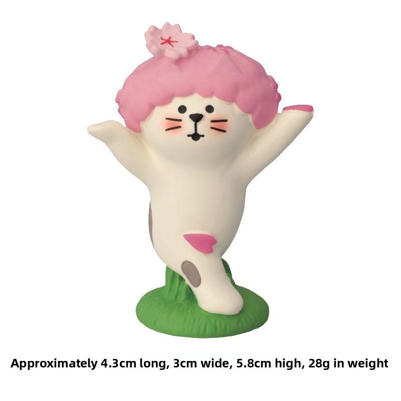 Cherry Blossom Cat Resin Craft With Cute Cat Figurine For Collectors And Gift Ideas