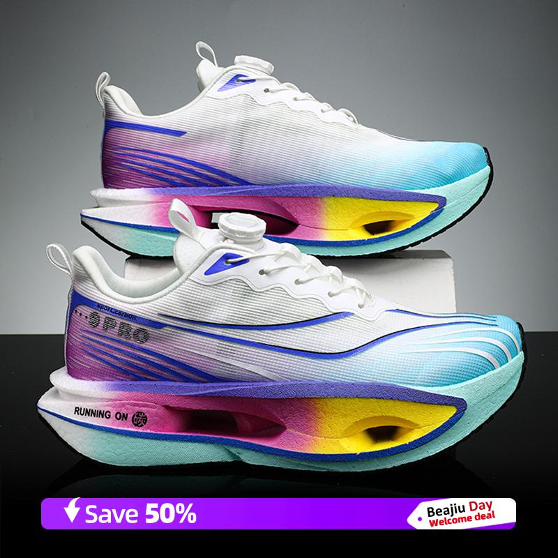 

Running Shoes Men Training Speciality Marathon Sports Breathable Lightweight Women s Comfortable Nonskid Leisure Sneakers 45 фіолетовий