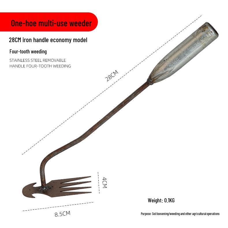 Manganese Steel Weeding Tool: Root Removal, Soil Loosening, Multifunctional Shovel for Gardening and Planting.