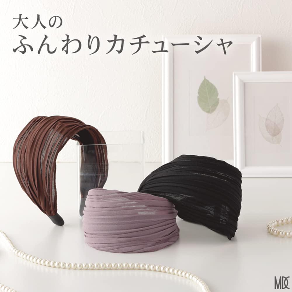 MEIDAI Comfortable Turban Headband for Wide Hair Comfortable Ribbon Solid Slimming Conceals Gray and Beautiful Headband for 1 Adults, Scarf, Hairband,