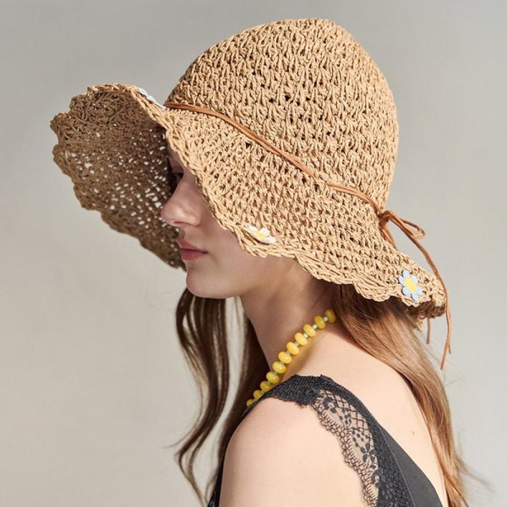 Maxza Flower Point Rafia Hat Zf06am005na beige