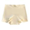 Women's Ice Silk Seamless Mid-Waist Boxer Briefs with Antibacterial Cotton Crotch, Breathable and Extended Fit.