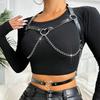 Women Sexy Body Harness Belt Chest Harness Heart Leather Lingerie Bondage Fetish Wear Goth Clothing Harness Erotic Accessorie
