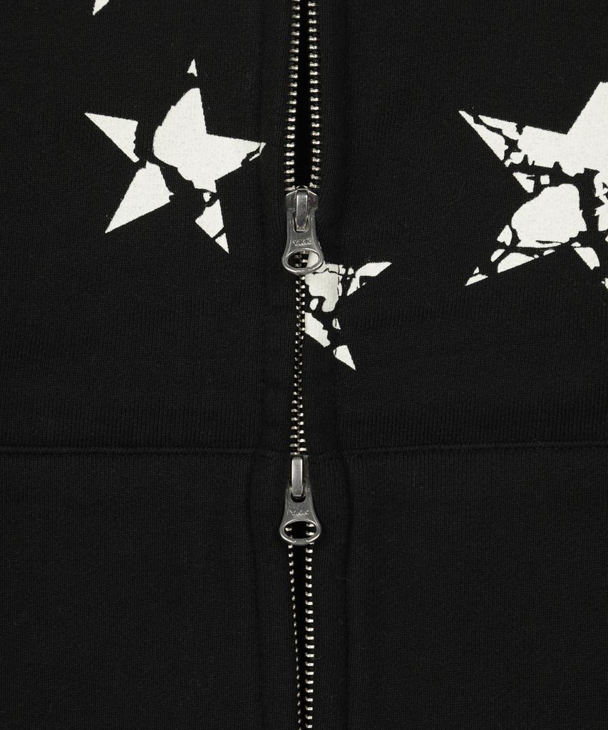 Losers Club Star Graphic Two-Way Zip-Up Hoodie Black