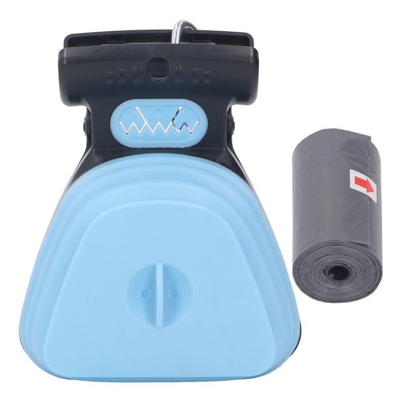 Dog Pooper Scooper Portable Poop Scooper Handheld Size Pup Poop Scoop With Garbage Bag Blue чистый