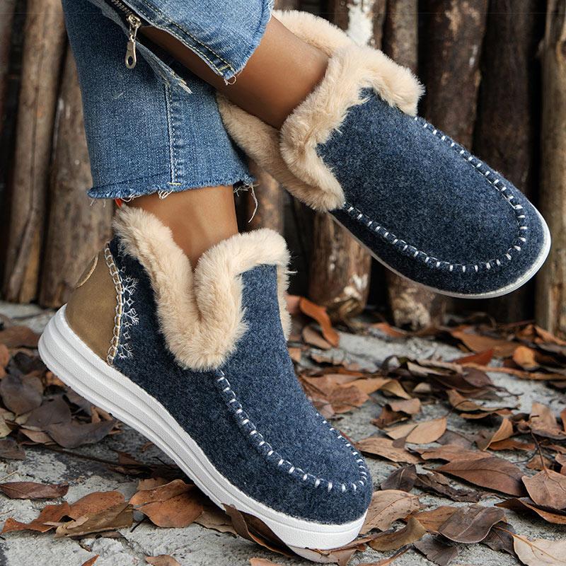 Boots  Winter Shoes For Woman Fur Botas Mujer Casual Women'S Ankle Boots Winter Footwear Female Rubber Snow Boots For Women