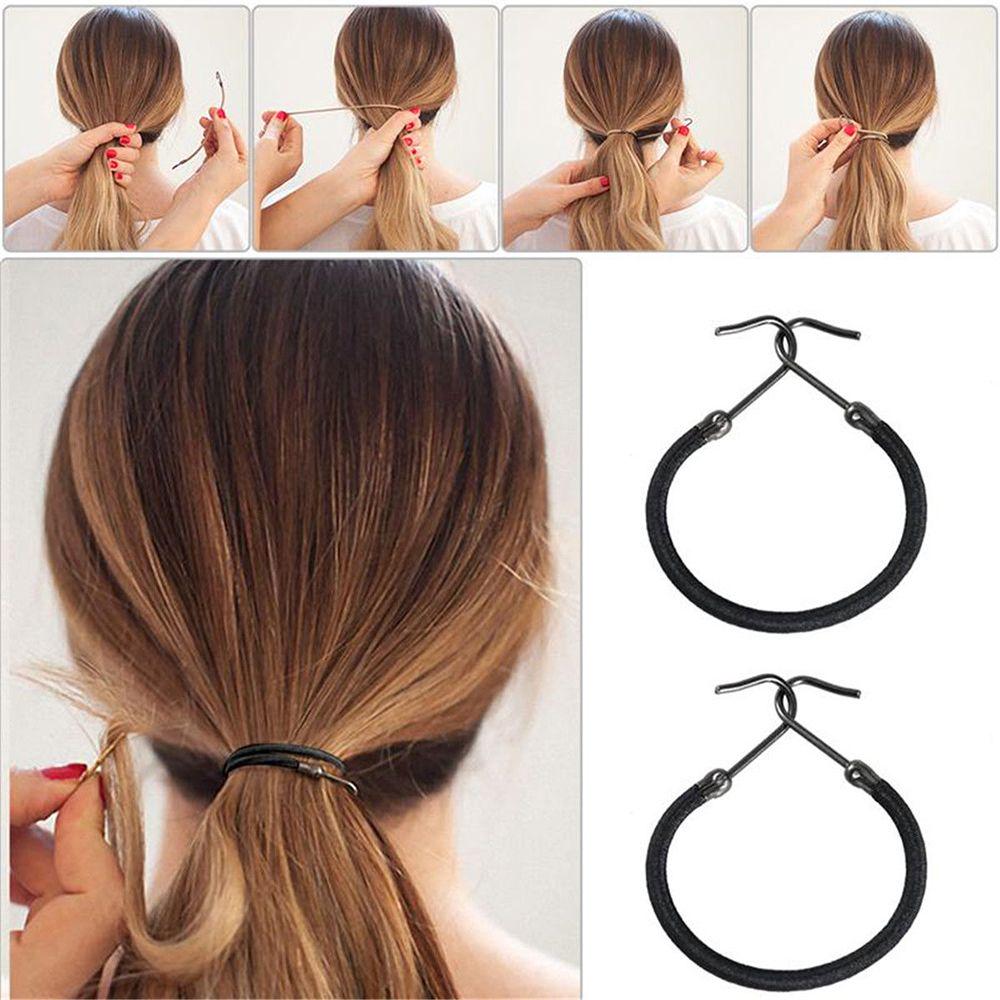 New High Quality 5pcs Fashion Rubber Bands Hooks Hair Styling Ponytail Hooks Holder Bungee Bands Hair Ties Hair Accessories