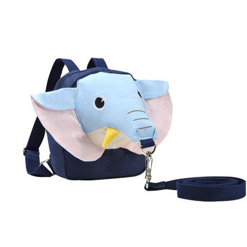 Baby Walking Artifact Baby Anti-lost Backpack Baby Elephant Anti-lost Rope Children's Kindergarten Double Shoulder Small Schoolbag Traction Rope