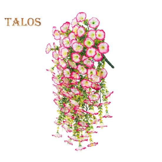 

Искусственные подвесные цветы петунии, устойчивые к ультрафиолетовому излучению, искусственные растения для улицы, искусственная полосатая петуния, весенне-летний декор для дома, каминной двери, крыльца, патио светло-розовый