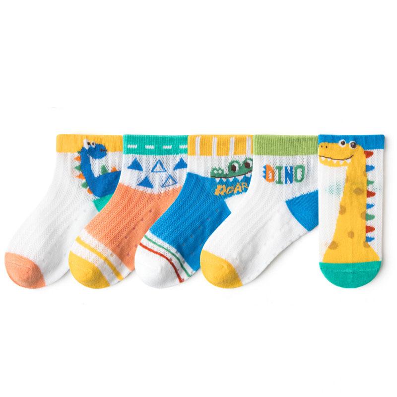 5 Pairs/Lot Summer Children Cotton Socks Boy Girl Baby Fashion Mesh Cartoon For  Spring New 1-12 Year Student Kids Teen Sock