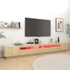 Vidaxl Szafka Pod Tv Z Oświetleniem Led, Dąb Sonoma, 300X35X40 Cm