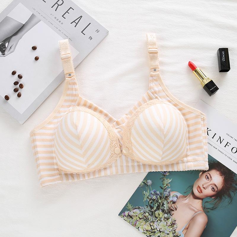 

Мама годує грудьми бавовняний бюстгальтер для вагітних великого розміру з передньою застібкою без кісточок з ефектом пуш-ап 95B