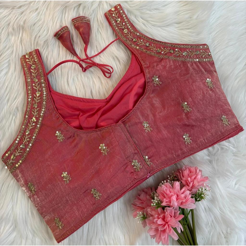 Indian Women's Silk Blend Sleeveless Blouse Bollywood Party Wear Ethnic Choli