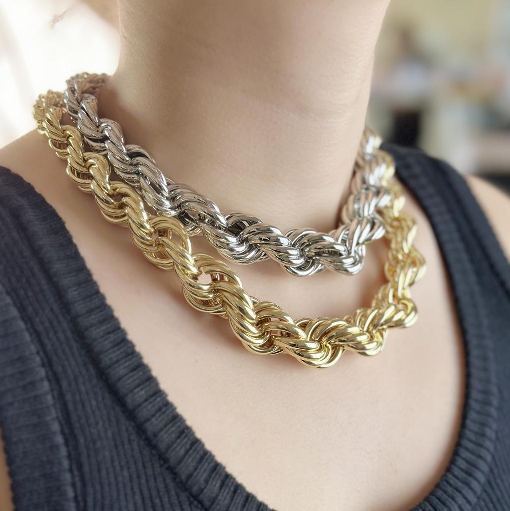 Personalized Exaggerated Twist Thick Chain Geometric Necklace Simple High-End Necklace Women'S Jewelry